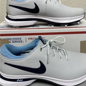 Nike Men's Light Gray and Blue Athletic golf shoes size 14 men